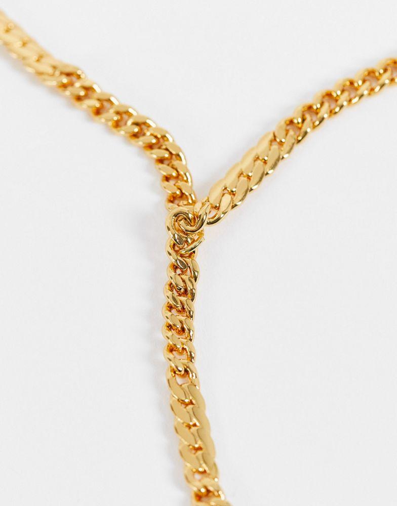 ASOS DESIGN 14k gold plated lariat necklace商品第4张图片规格展示
