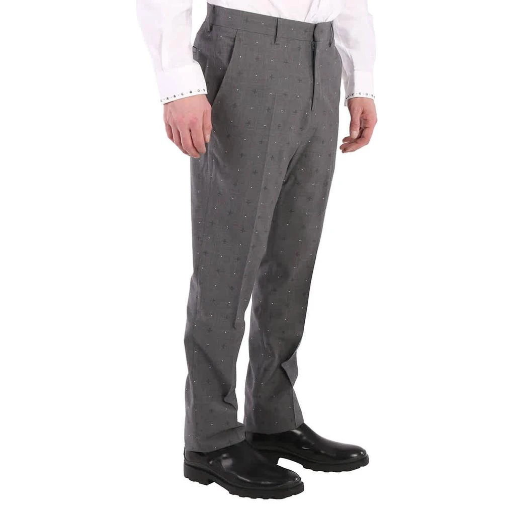 商品Burberry|Mid Grey Melange Fil Coupe Wool Cotton Classic Fit Trousers,价格¥2303,第2张图片详细描述