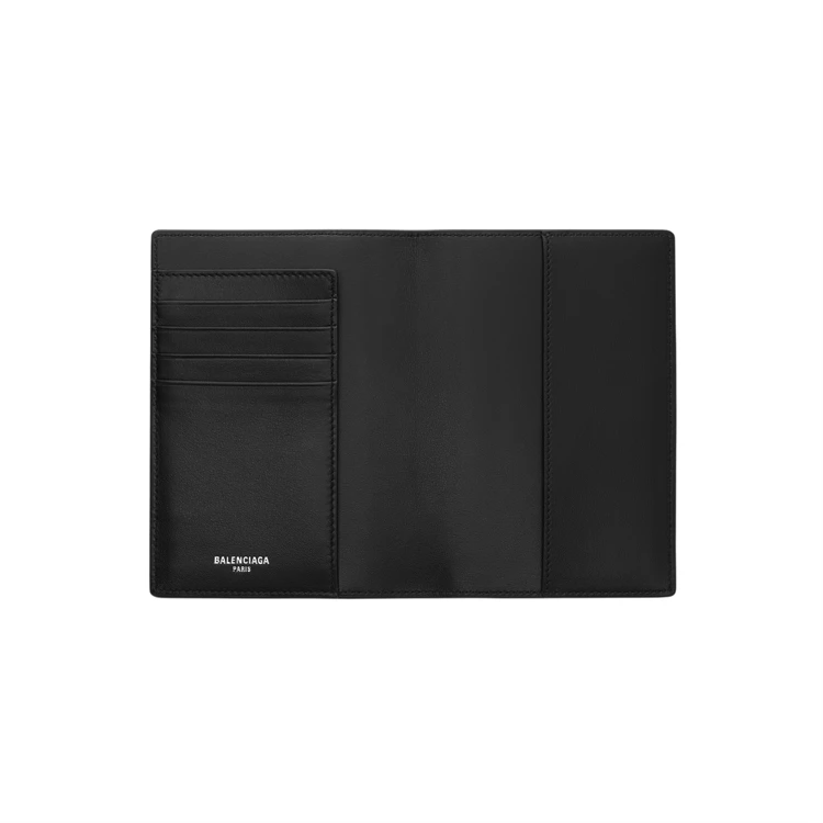 商品[国内直发] Balenciaga|巴黎世家 Passport 字母徽标压花半哑光柔软纹理 小牛皮 护照包 男款 黑色,价格¥3700,第8张图片详细描述