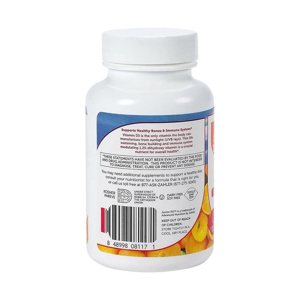 商品Zahler|Junior Vitamin D3 for Kids - 250 Chewable Tablets,价格¥143,第2张图片详细描述
