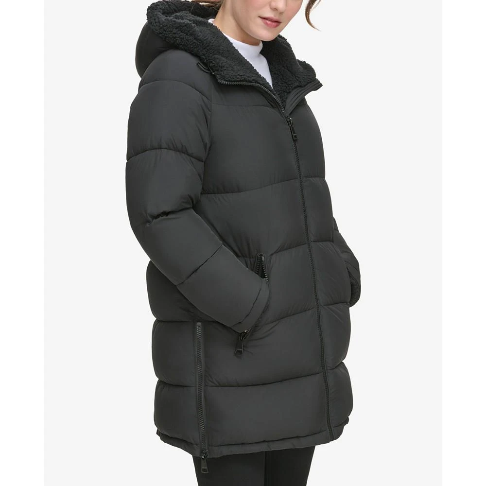 商品Calvin Klein|Women's Faux-Fur-Lined Hooded Puffer Coat,价格¥1497,第3张图片详细描述