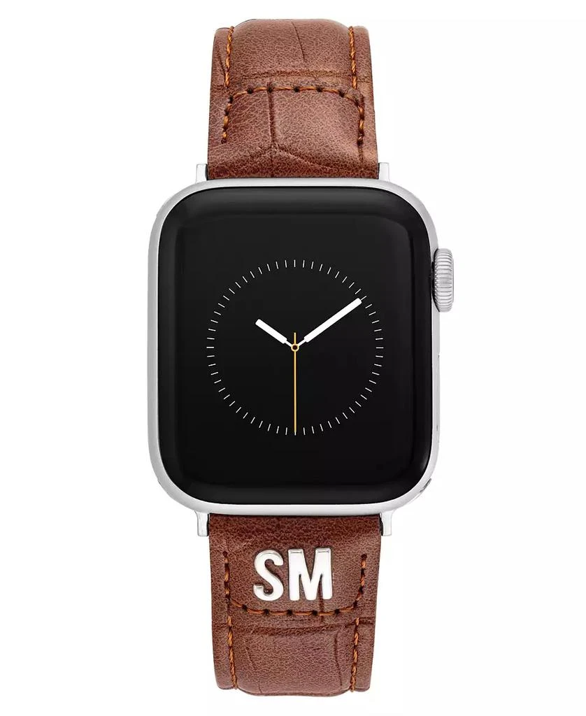 商品Steve Madden|Women's Honey Brown Crocograin Faux Leather Band designed for Apple Watch® 42mm (Series 1-3 only) & 44/45/46/49mm (Ultra & Ultra 2),价格¥180,第3张图片详细描述