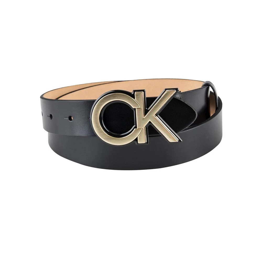 商品Calvin Klein|Women's Lucite Monogram Plaque Buckle Dress Belt,价格¥203,第1张图片
