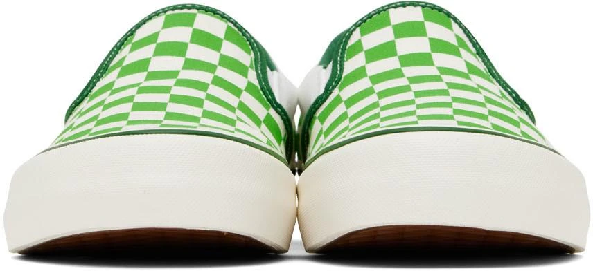 商品Vans|男款 SSENSE独家联名 Slip-On VR3 L 板鞋 白绿棋盘格,价格¥265,第2张图片详细描述