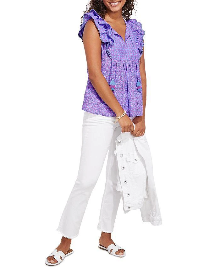 商品Vineyard Vines|Block Print Ruffle Sleeve Top,价格¥512,第3张图片详细描述