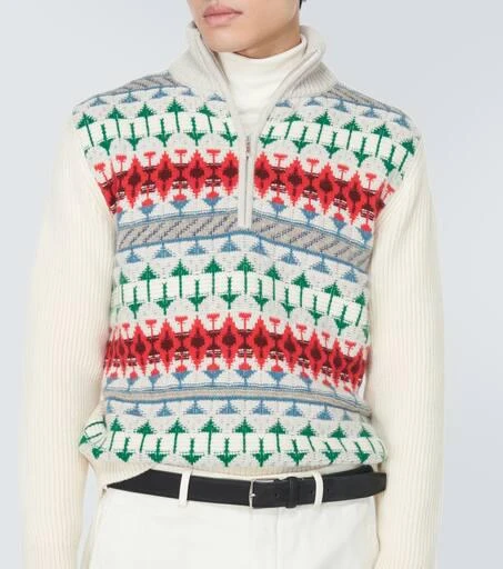 商品Loro Piana|Noel费尔岛羊绒半拉链毛衣,价格¥25774,第5张图片详细描述