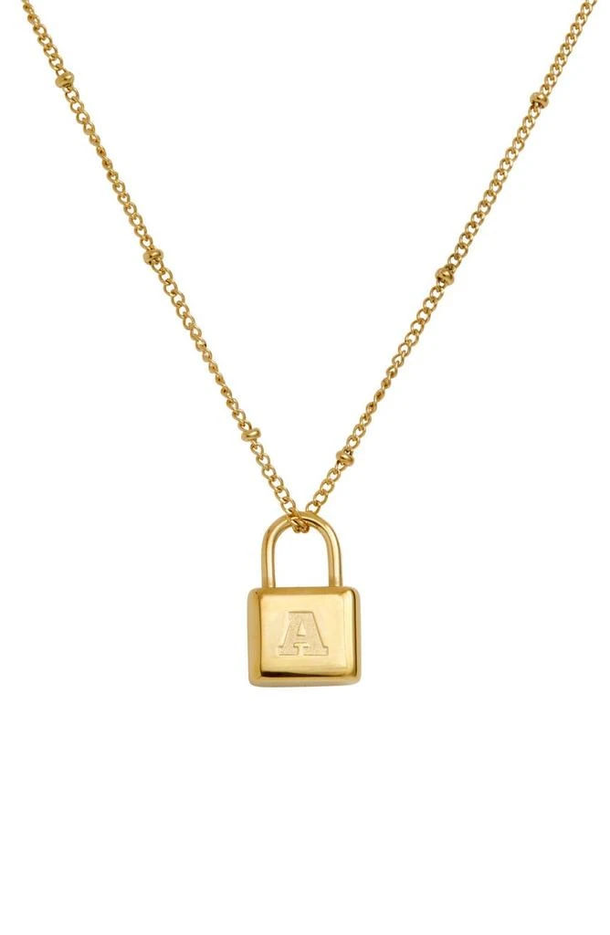 商品Savvy Cie Jewels|Initial Lock Pendant Necklace,价格¥151,第1张图片