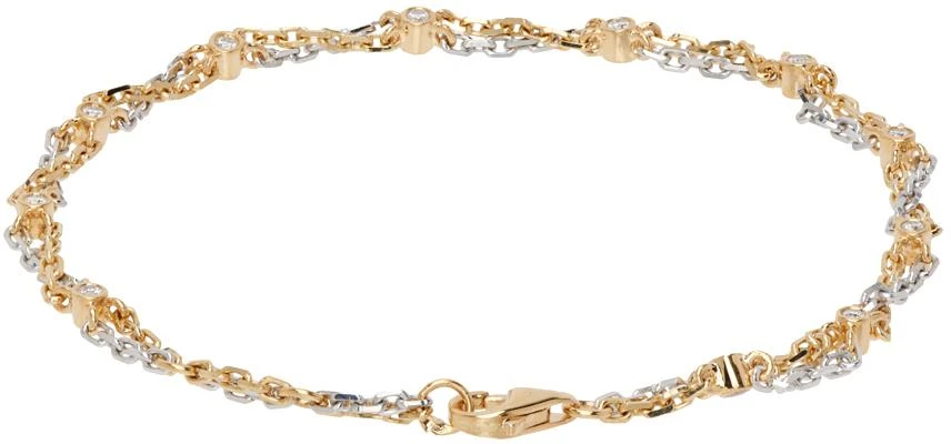 商品Yvonne Léon|White & Yellow Mini Torsade Diamond Bracelet,价格¥26669,第2张图片详细描述