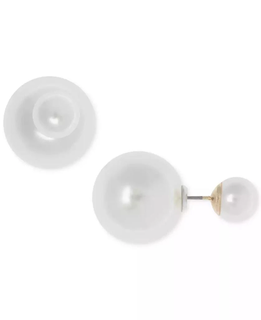 商品Anne Klein|Gold-Tone Imitation Pearl Front Back Earrings,价格¥150,第1张图片