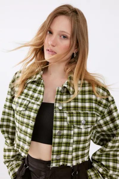 BDG Carissa Flannel Cropped Shirt Jacket商品第1张图片规格展示