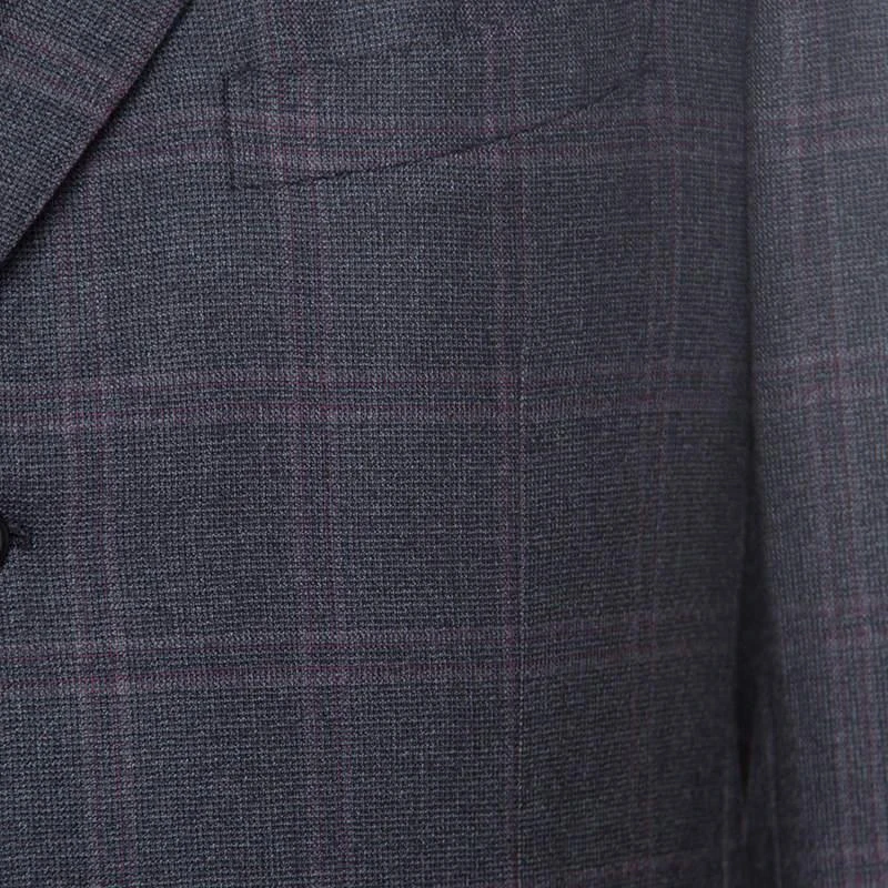 商品[二手商品] Zegna|Ermenegildo Zegna Dark Grey Tartan Plaid Wool Blazer XXL,价格¥1029,第4张图片详细描述
