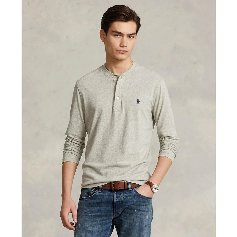 商品Ralph Lauren|Men's Cotton Slub Jersey Henley Shirt,价格¥356,第1张图片
