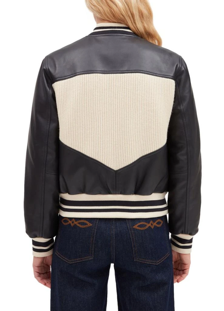 商品Claudie Pierlot|Two tone leather and knit jacket,价格¥4630,第4张图片详细描述