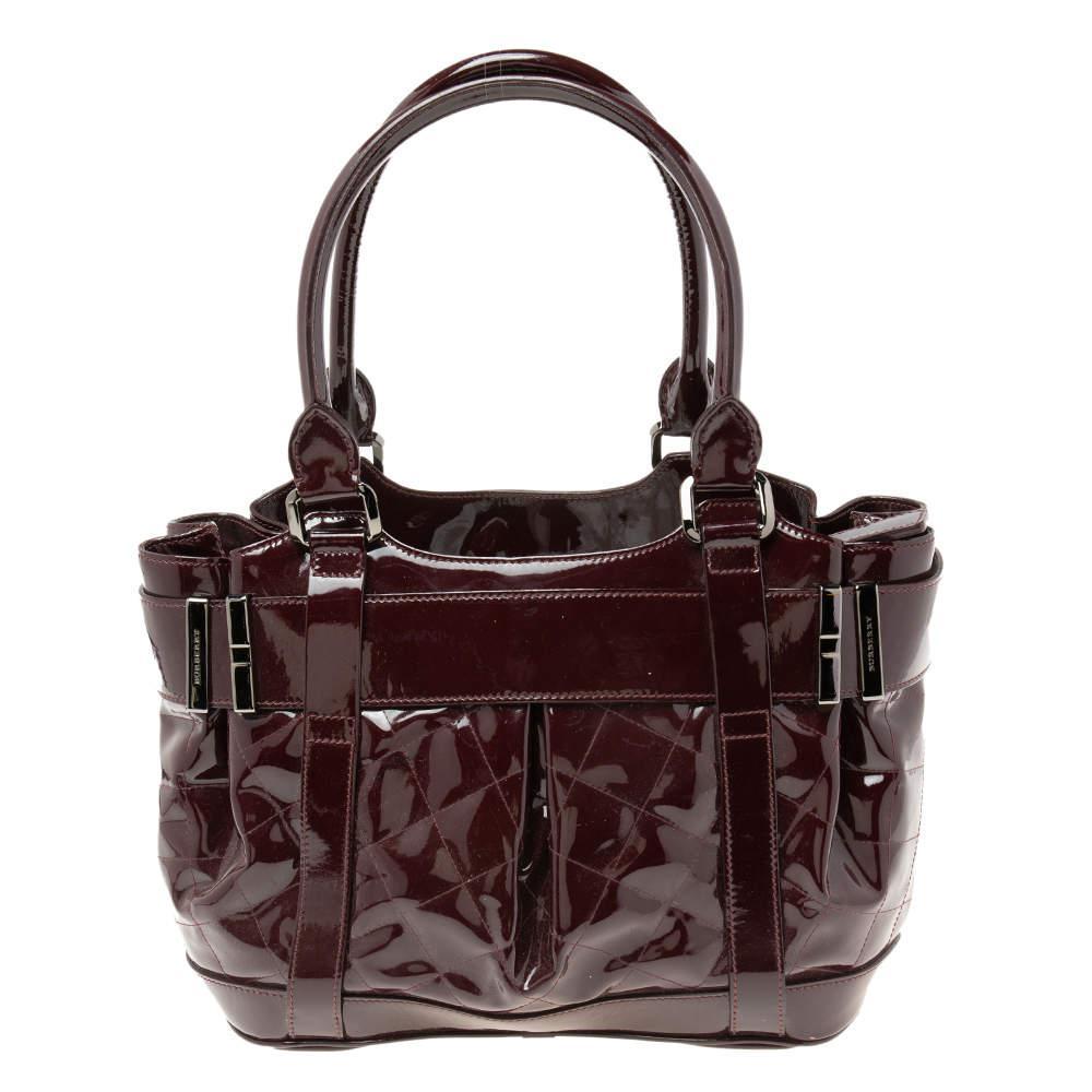 商品[二手商品] Burberry|Burberry Dark Burgundy Patent Leather Healy Tote,价格¥2420,第6张图片详细描述