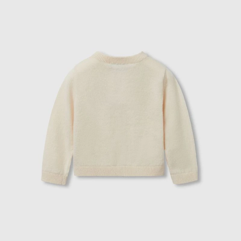 商品Gucci|【预售3-7天】Gucci古驰婴儿象牙刺绣羊毛婴儿开衫,价格¥3732,第4张图片详细描述