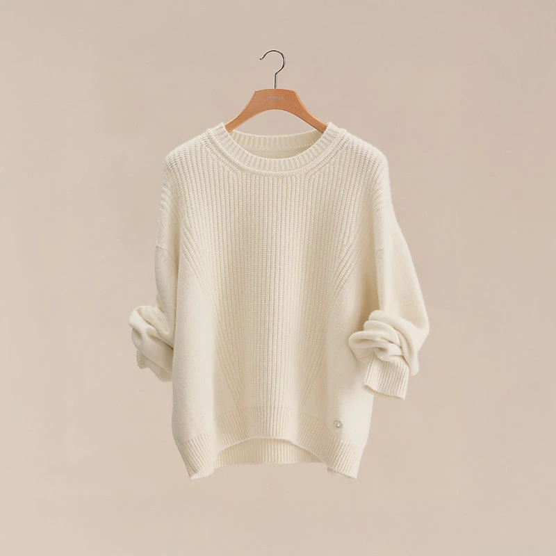商品Hermes|Hermes/爱马仕 女士白色羊绒毛衣,价格¥15708,第1张图片