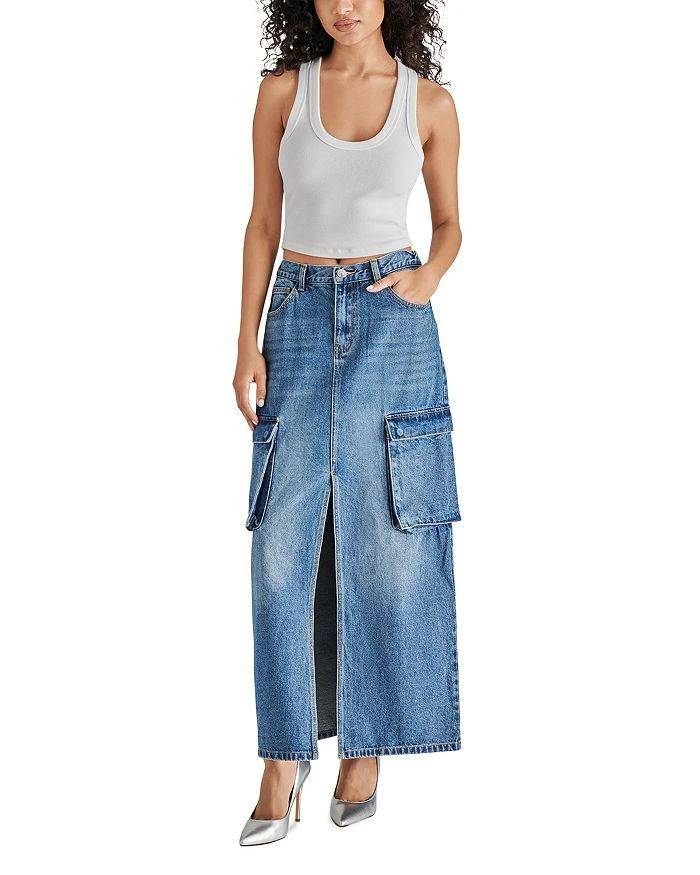 商品Steve Madden|Benson Cotton Center Slit Denim Skirt,价格¥727,第2张图片详细描述