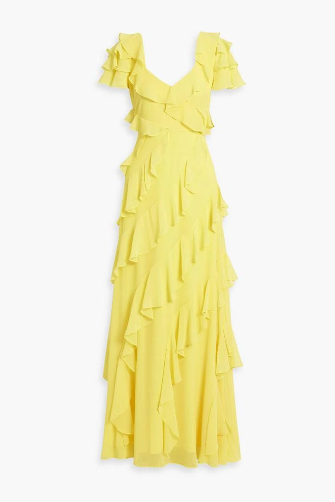 商品Badgley Mischka|Ruffled crepe maxi dress,价格¥3286,第1张图片