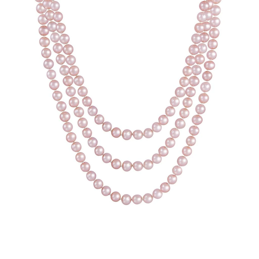 商品Splendid Pearls|Endless Pink 80" Freshwater Pearl Necklace,价格¥319-¥349,第4张图片详细描述