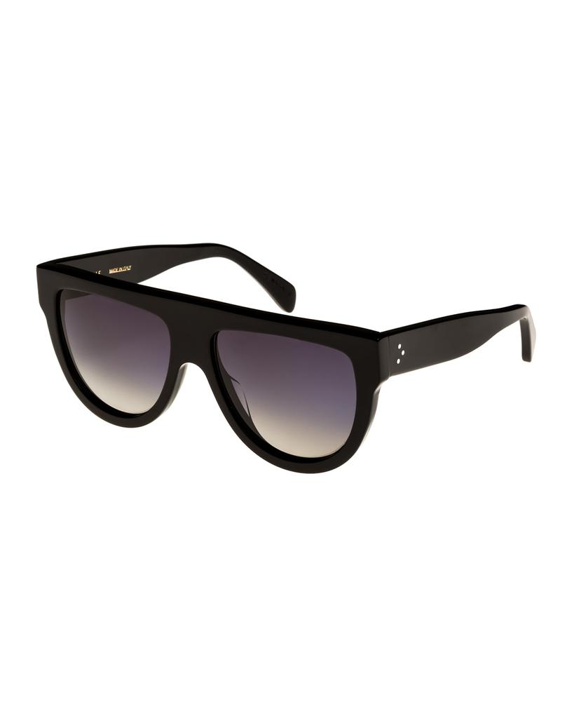 Flattop Gradient Shield Sunglasses, Black Pattern商品第1张图片规格展示