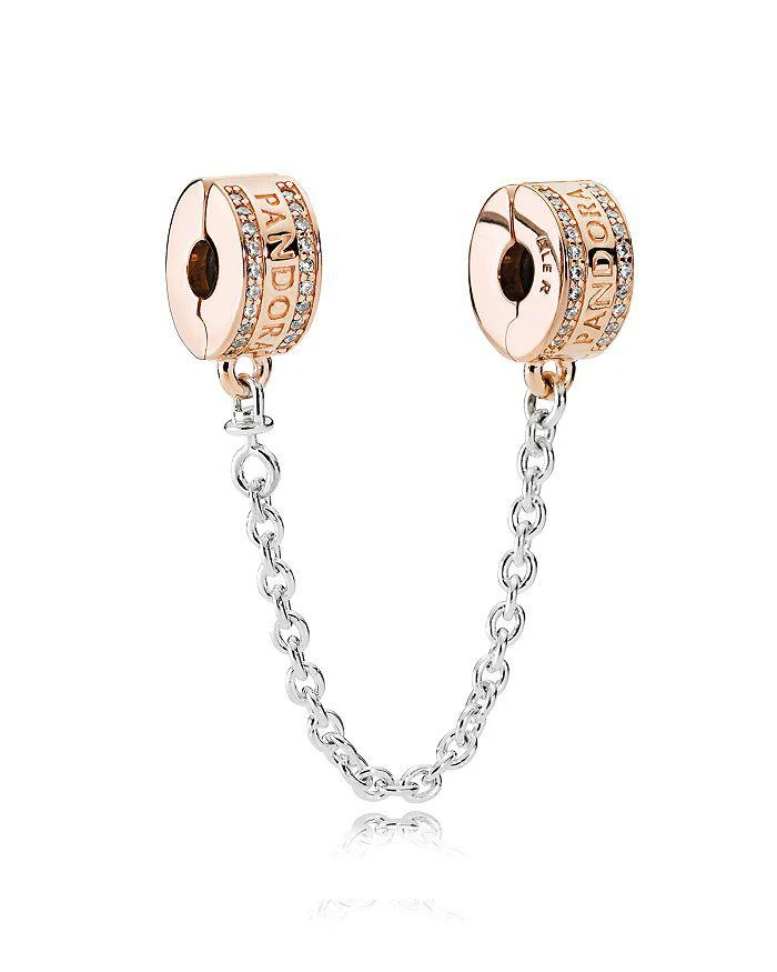 商品PANDORA|Sterling Silver & Cubic Zirconia Insignia Safety Chain,价格¥427,第1张图片