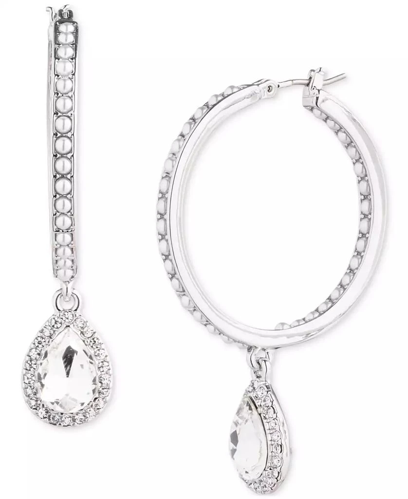 商品Givenchy|Silver-Tone Pear-Shape Crystal Halo Charm Imitation Pearl Hoop Earrings,价格¥176,第1张图片