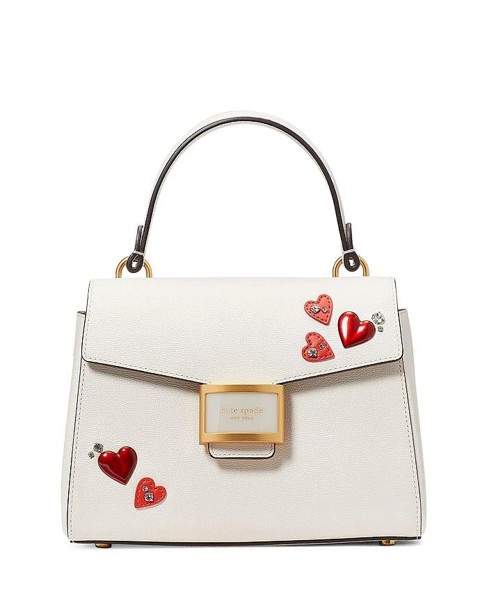 商品Kate Spade|Katy Heart Embellished Texture Leather Small Top Handle Bag,价格¥1786,第1张图片