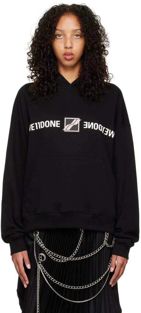 商品We11done|Black Patched Mirror Hoodie,价格¥1290,第1张图片