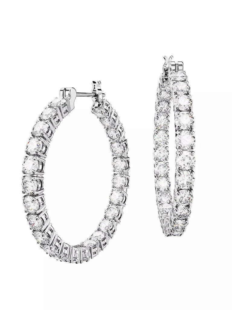 商品Swarovski|Matrix Rhodium-Plated & Crystal Inside-Out Hoop Earrings,价格¥1343,第4张图片详细描述