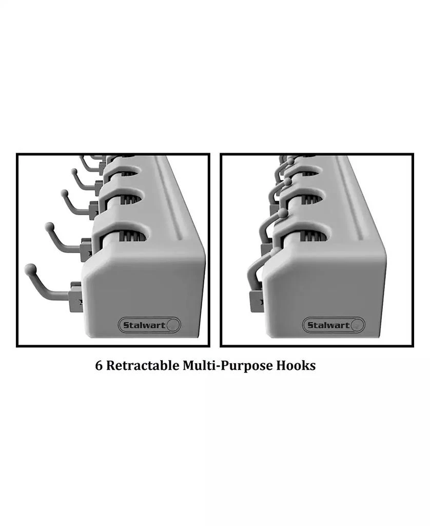 商品Trademark Global|Shovel, Rake and Tool Holder with Hooks - Wall Mounted Organizer by Stalwart,价格¥193,第4张图片详细描述