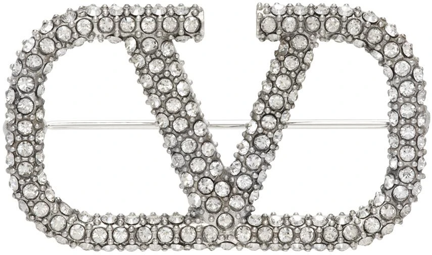 商品Valentino|Silver VLogo Signature Brooch,价格¥4483,第1张图片