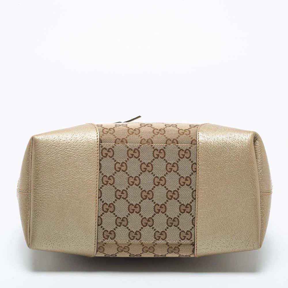 Gucci Beige/Gold GG Canvas and Leather Medium Bree Foldover Tote 商品