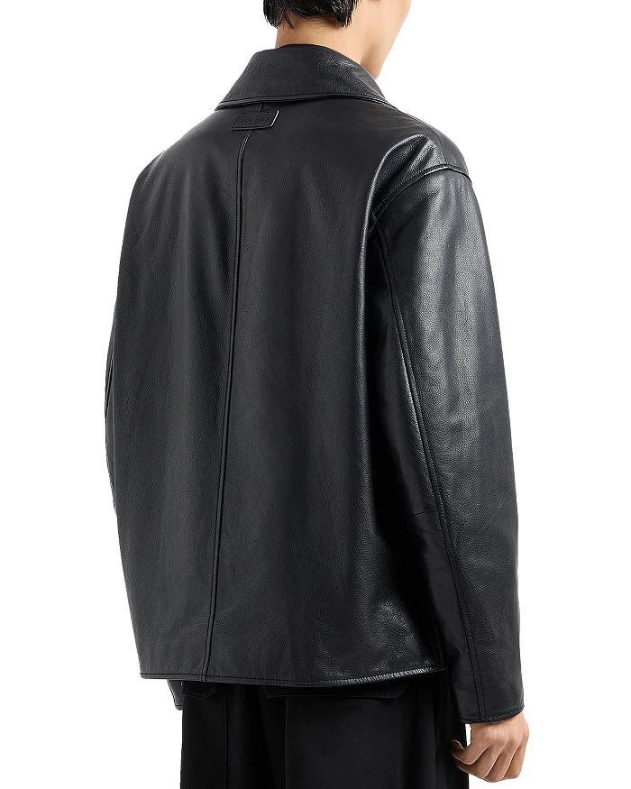 商品Emporio Armani|Asymmetrical Leather Biker Jacket,价格¥7692,第3张图片详细描述