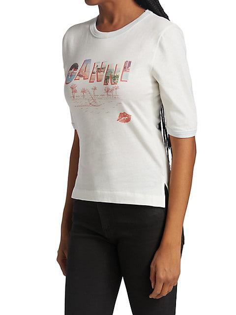 商品Ganni|Printed Cotton Jersey T-Shirt,价格¥476,第6张图片详细描述