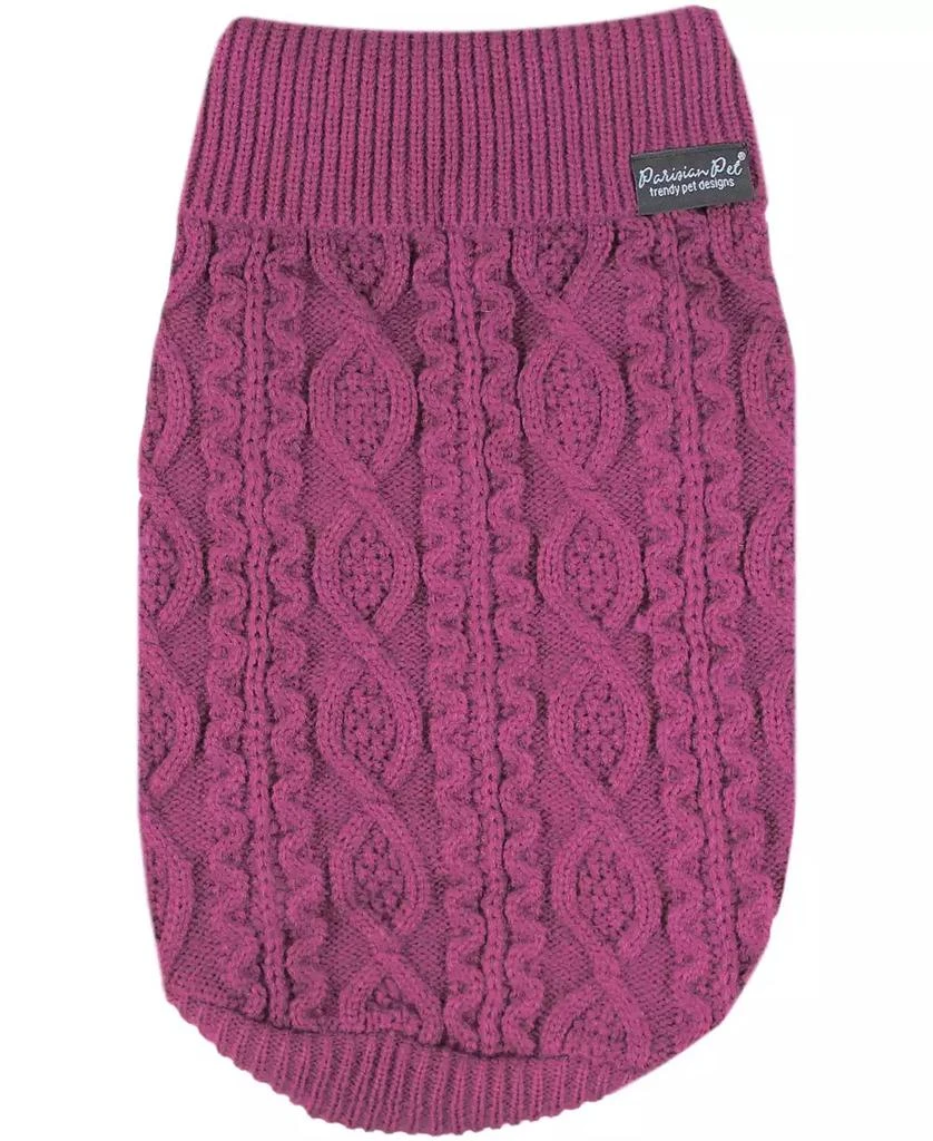 商品Parisian Pet|Cable Knit Raspberry Dog Sweater,价格¥211,第1张图片