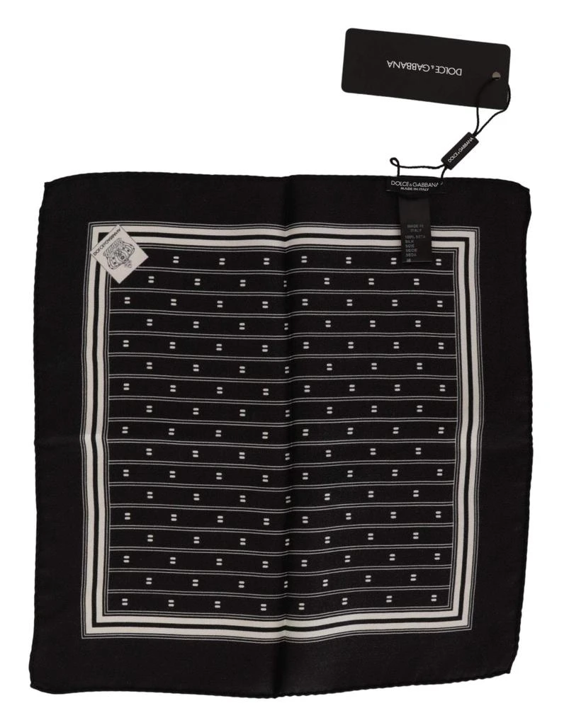 商品Dolce & Gabbana|Dolce & Gabbana Black Patterned Silk Square Handkerchief Scarf,价格¥706,第2张图片详细描述