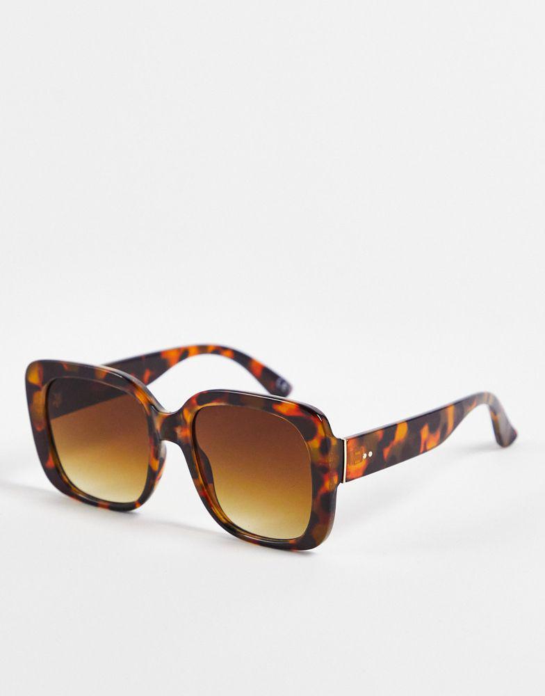ASOS DESIGN frame oversized 70s square sunglasses in caramel tort商品第1张图片规格展示