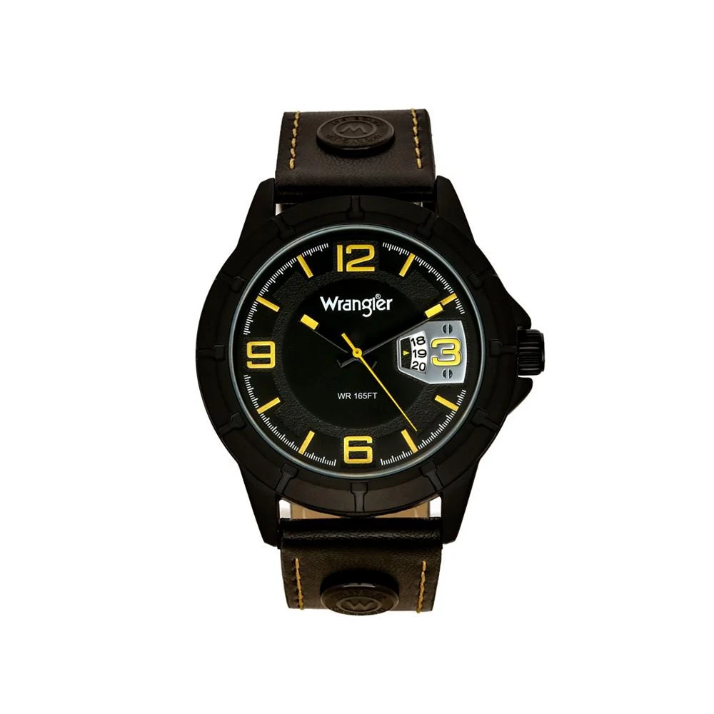 商品Wrangler|Men's Black Polyurethane Strap Watch, 48MM,价格¥527,第1张图片