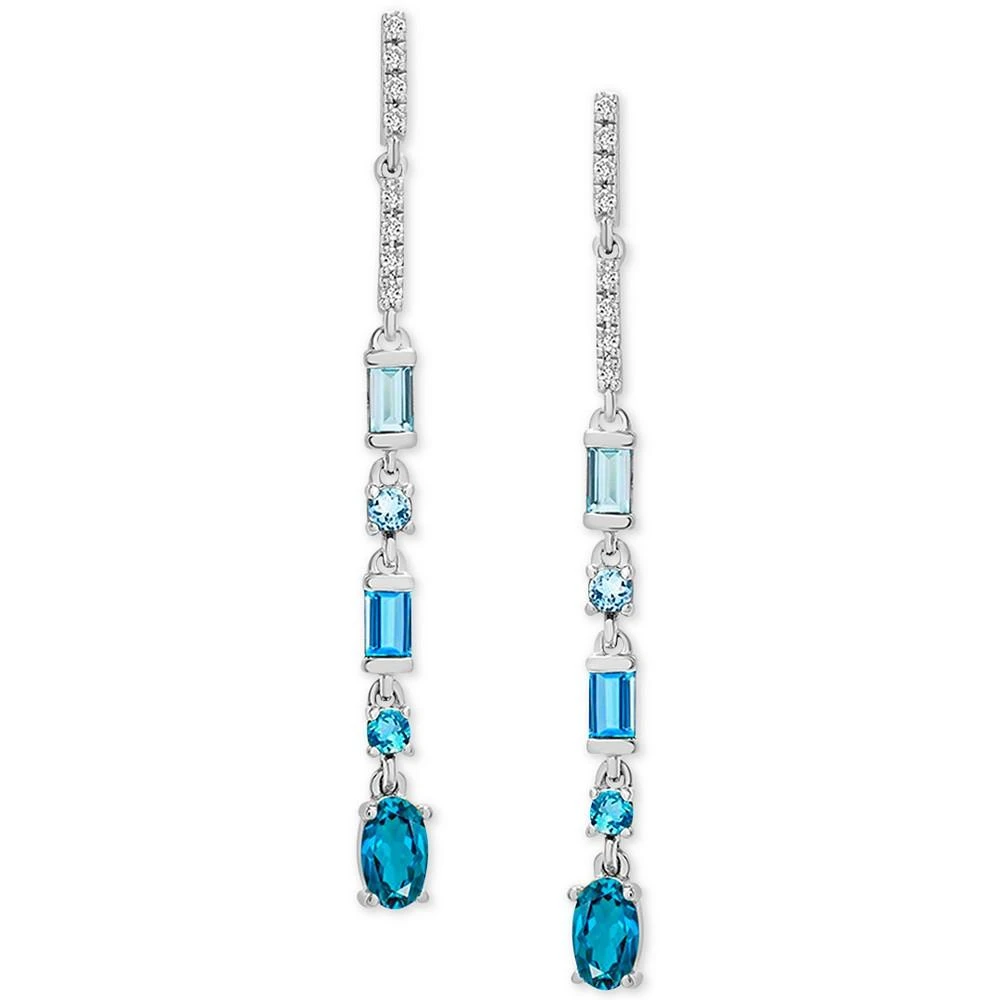 商品Macy's|Multi-Topaz Linear Drop Earrings (1-3/8 ct. t.w.) in 14k White Gold,价格¥7285,第1张图片