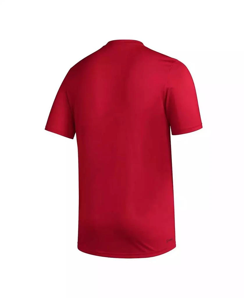 商品Adidas|Men's Red Louisville Cardinals Stripe Up AEROREADY Pregame T-shirt,价格¥232,第3张图片详细描述