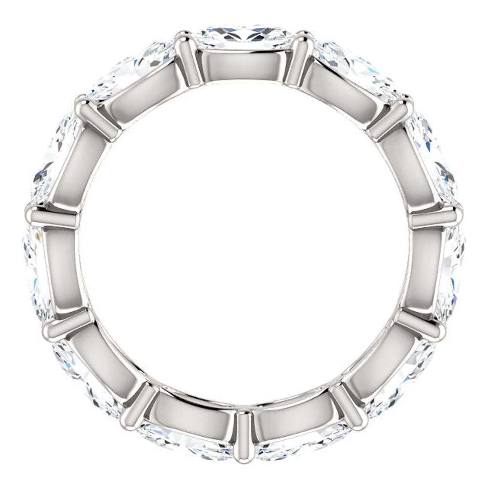 商品Pompeii3|G/VS 4 Ct Oval Moissanite Eternity Ring 14k White Gold,价格¥6355,第2张图片详细描述