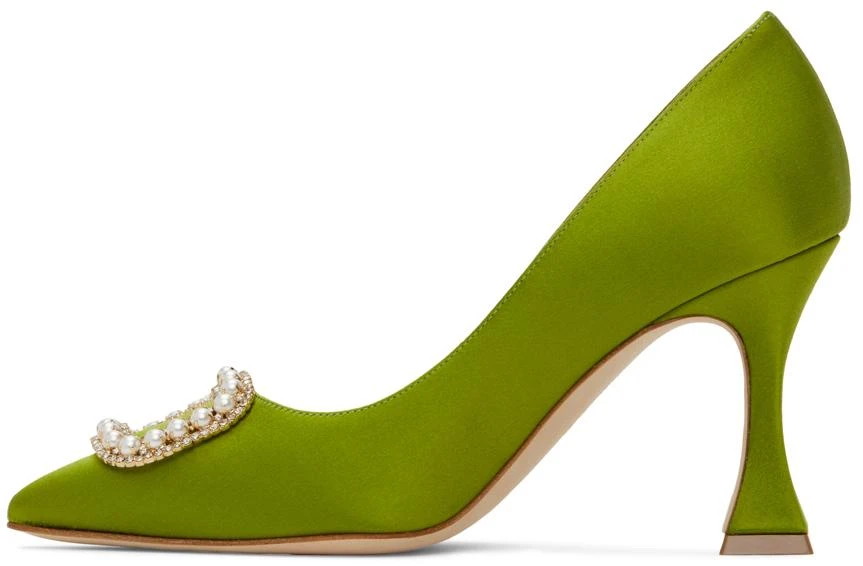商品Manolo Blahnik|Green Fabetapump Heels,价格¥2776,第3张图片详细描述