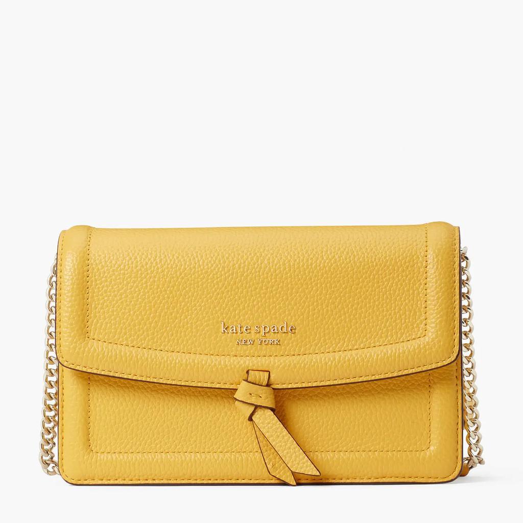 商品Kate Spade|Kate Spade New York Women's Knott Pebbled Flap Cross Body Bag - Morning Light,价格¥1972,第1张图片