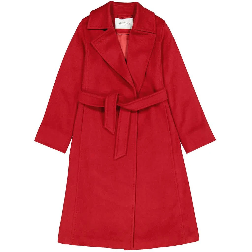 商品Max Mara|Max Mara Red Manuela Camel Hair Belted Coat, Brand Size 34,价格¥12161,第1张图片