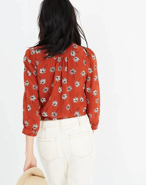 商品Madewell|Silk Wrap Top in Fresh Daisies,价格¥476,第2张图片详细描述