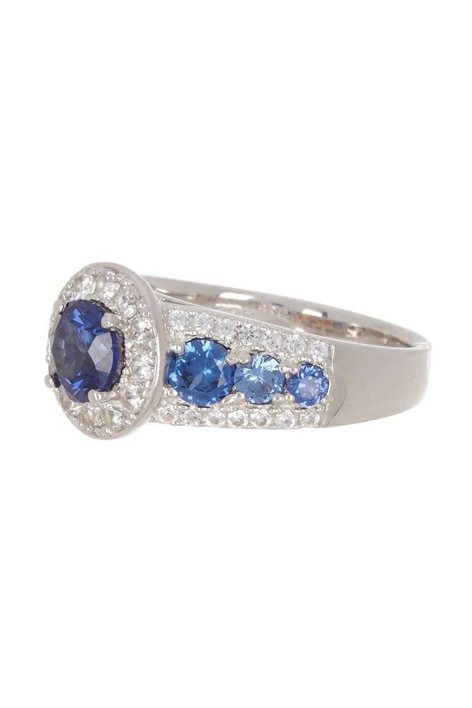 商品Suzy Levian|Sterling Silver Large Sapphire Halo Ring,价格¥3150,第1张图片