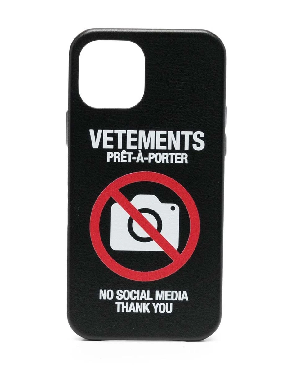 商品【商品预售7天】 Vetements|Vetements 男士手机壳 UA53AC100BBLACK12PRO 黑色,价格¥910,第1张图片