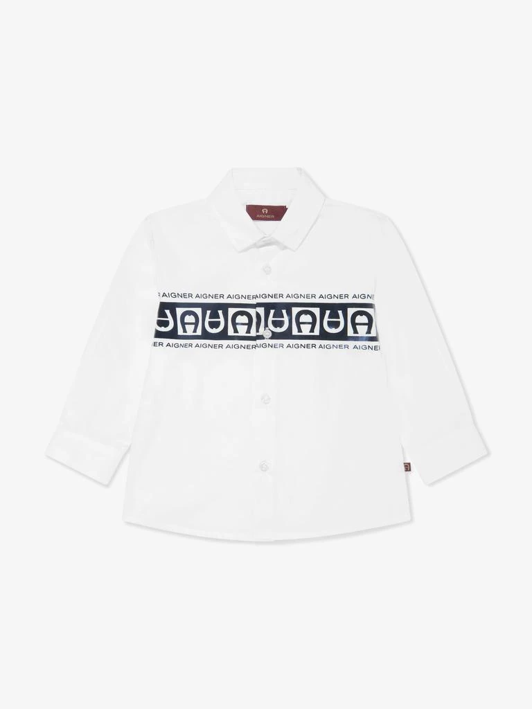 商品Aigner|Aigner Baby Boys Logo Print Shirt in White,价格¥406,第1张图片