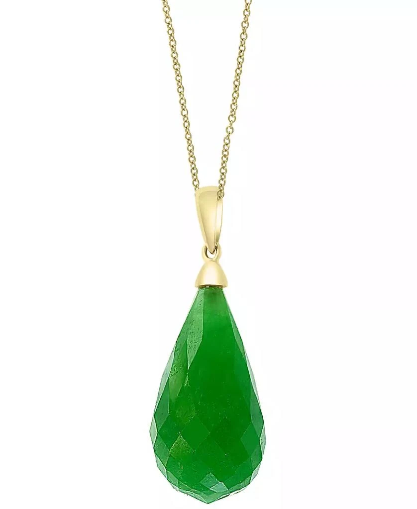 商品Effy|EFFY® Dyed Jade Fancy-Cut Briolette 18" Pendant Necklace in 14k Gold,价格¥3633,第3张图片详细描述