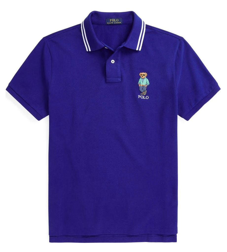 商品Ralph Lauren|Polo Ralph Lauren Custom Bear Polo Contrast Piping Embroidery Royal,价格¥1302,第1张图片